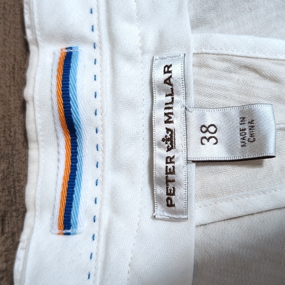 Peter Millar Surfside Shorts Size 38 Light Khaki Linen Silk Blend - Picture 2 of 7